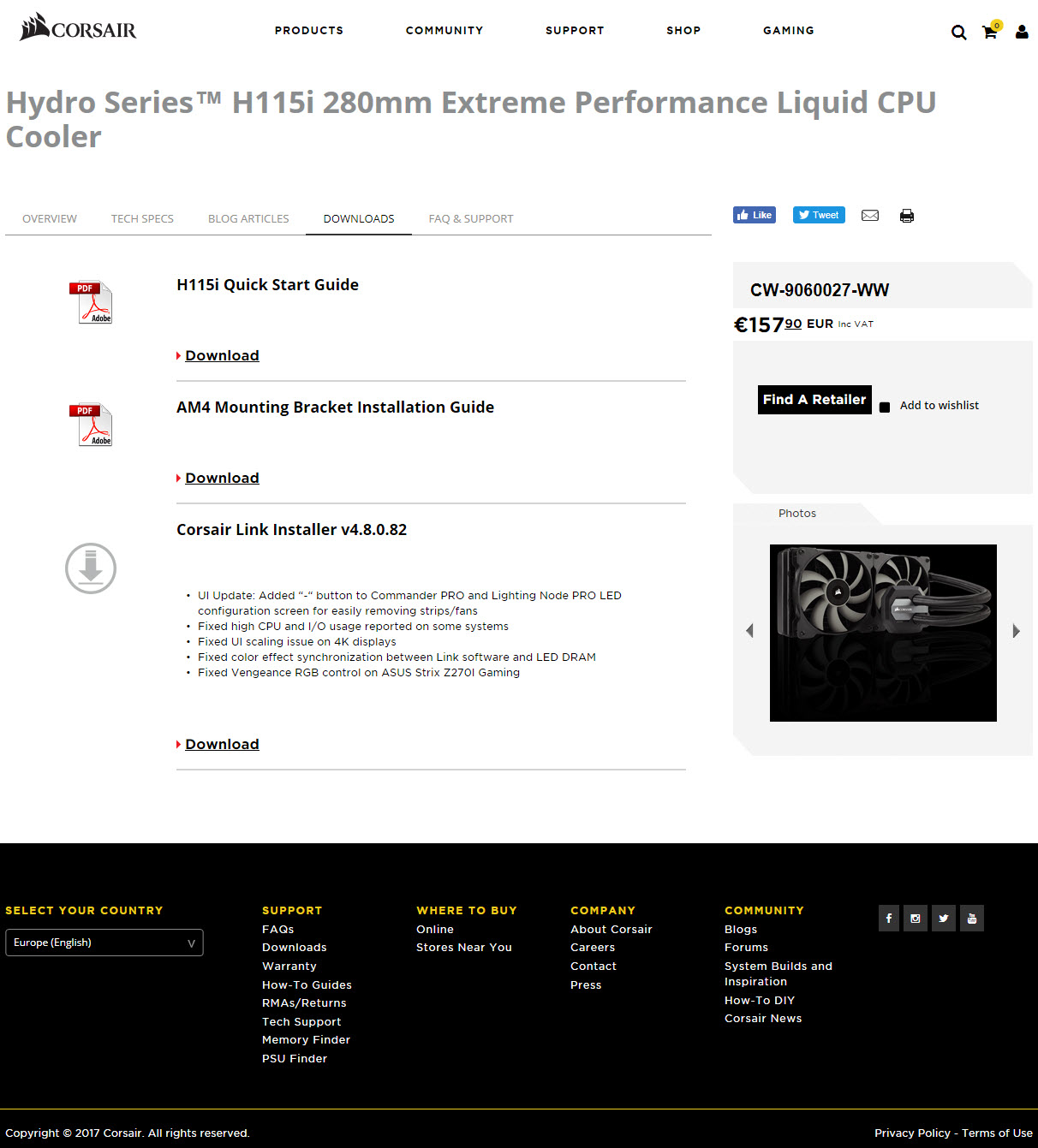 CORSAIR Hydro Series H115i Liquid CPU Cooler Review