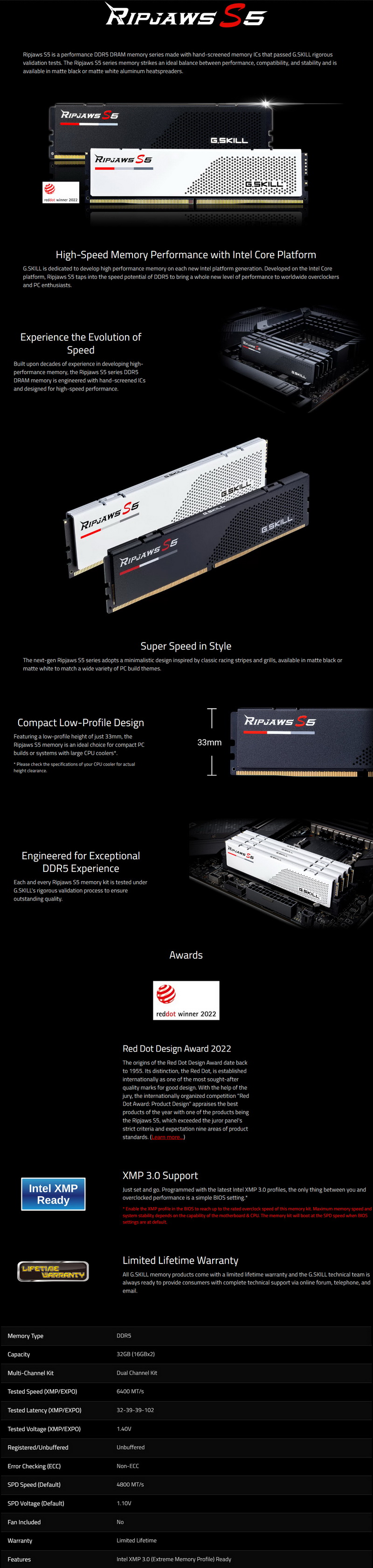 G.SKILL Ripjaws S5 32GB DDR5 6400MHz CL32 Dual-Channel Kit Review