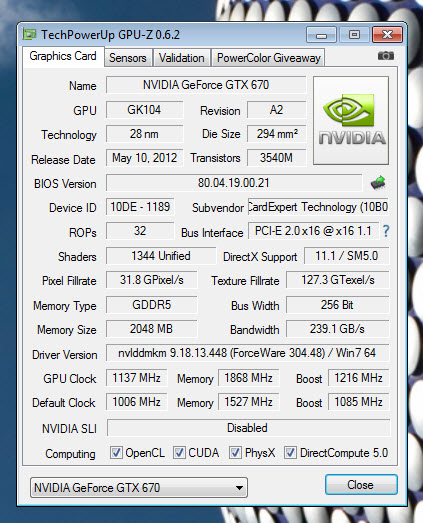 Gainward geforce 2025 gtx 670 phantom