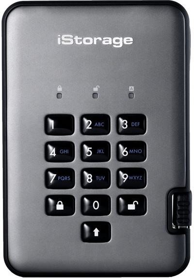 iStorage diskAshur PRO2 5TB USB 3.1 PIN Authenticated Portable HDD