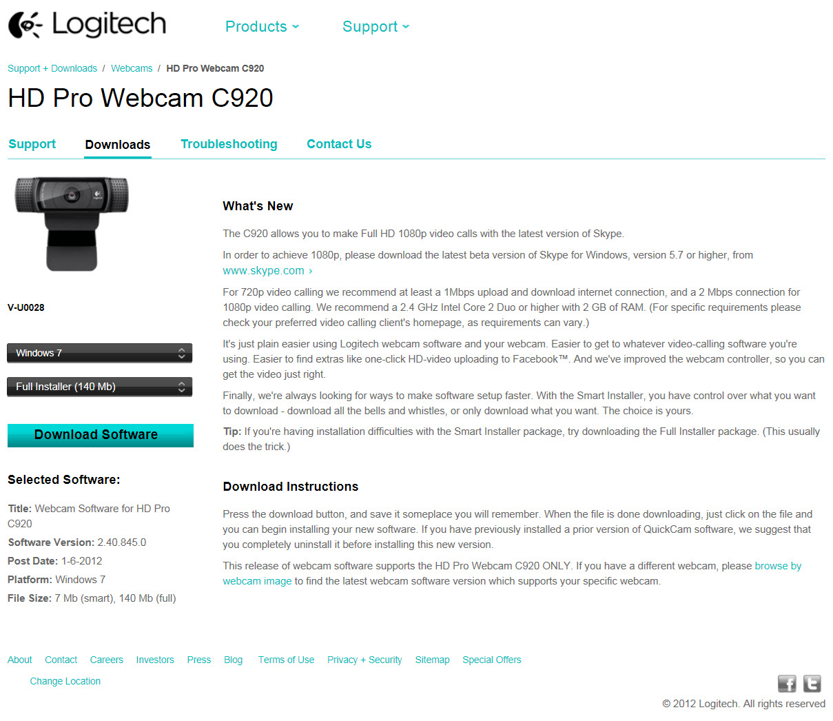 Logitech C920 HD Pro Webcam