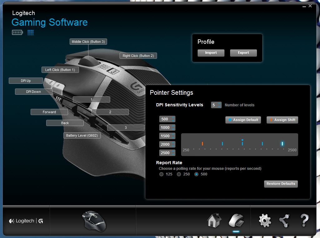 G Hub G602