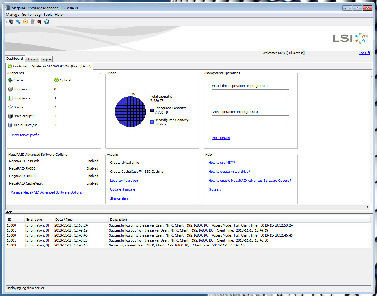 avago megaraid storage manager not logging in