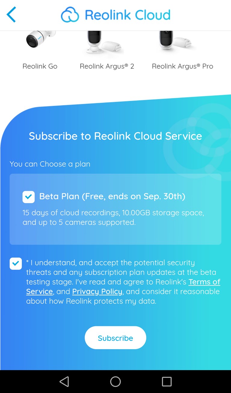 reolink cloud service