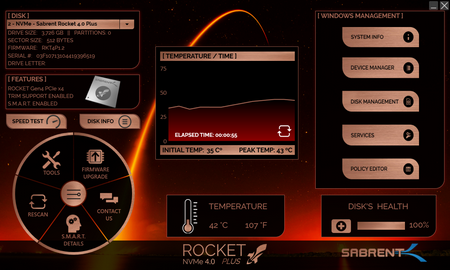 sabrent rocket control panel 1t