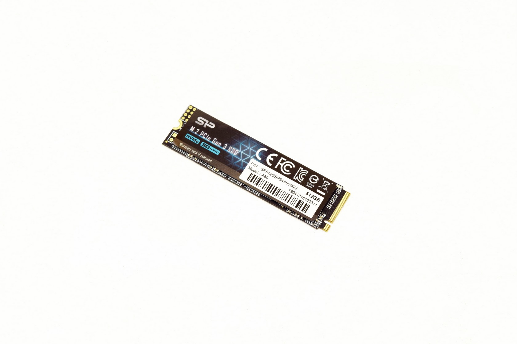 Silicon Power 512GB NVMe M.2 PCIe Gen3x4 2280 SSD (SP512GBP34A60M28)