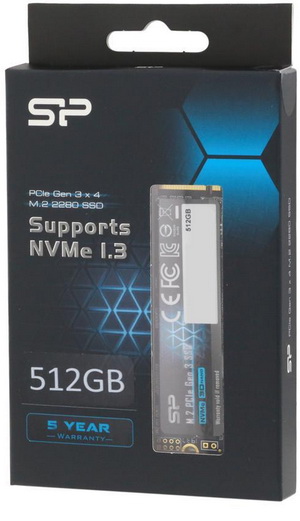 Silicon Power 512GB NVMe M.2 PCIe Gen3x4 2280 SSD (SP512GBP34A60M28)