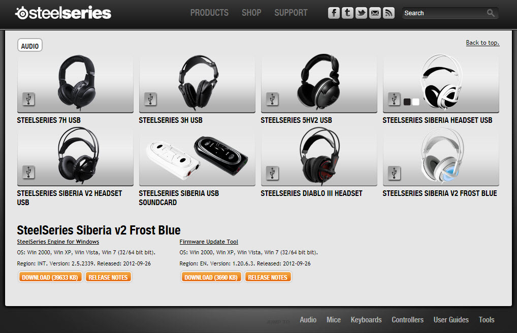 Скачать драйвера для steelseries siberia v2