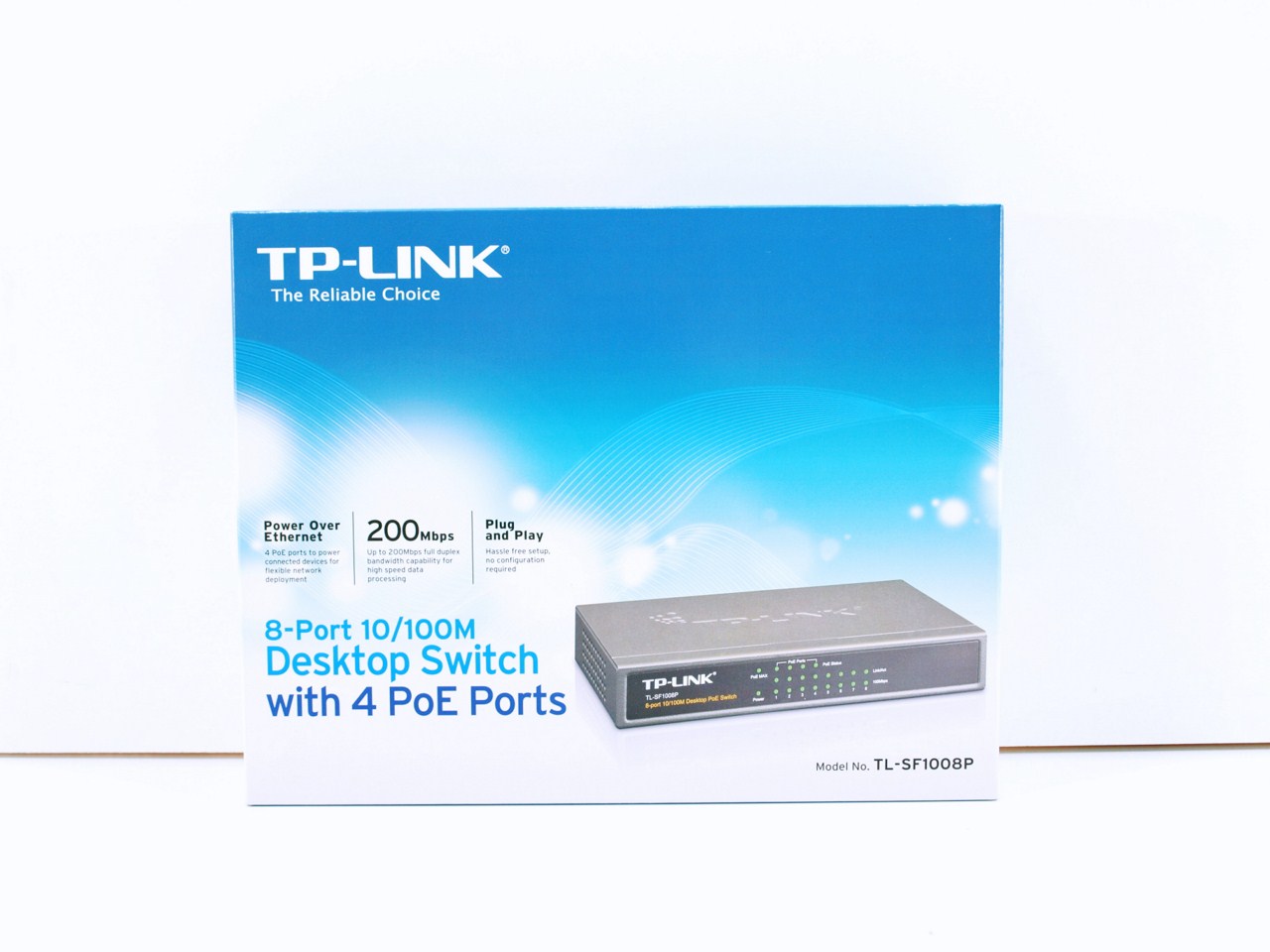 TL-SF1008P, 8-Port 10/100Mbps Desktop Switch with 4-Port PoE+